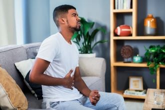 man with a stomach ache