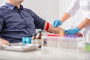 man getting a blood test