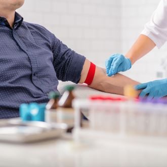 man getting a blood test