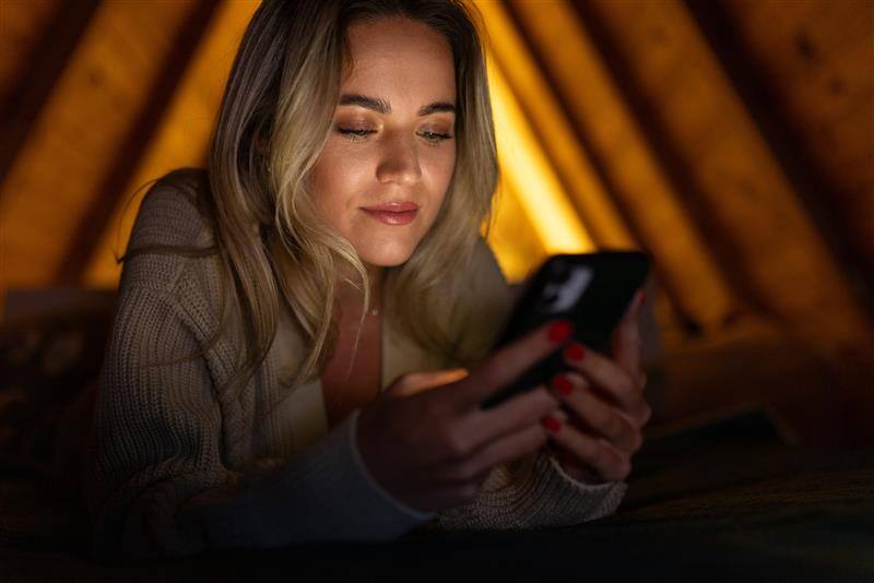 woman-night-cellpone