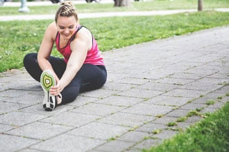 Woman stretching