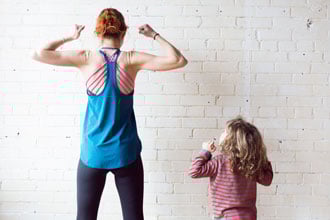 Woman and boy muscle
